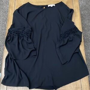 Loft Plus Black Bell-sleeve Blouse Size 24w/26w
